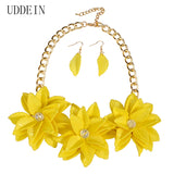 Vintage Flower Choker Necklace Acrylic Collares