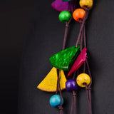 Bohemian Vintage Statement Bib Collares Layer Wood Necklace
