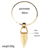 Vintage Torques Tassel Pendant Choker Necklace for Women Party Jewelry