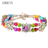 Vintage Red Gem Drop Bracelet