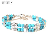Boho Fish Drop Green Stone Bracelet Vintage Jewelry