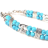 Boho Fish Drop Green Stone Bracelet Vintage Jewelry