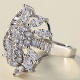Princess Zircon Flower Wedding Ring Size 6-10