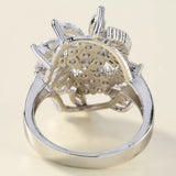 Princess Zircon Flower Wedding Ring Size 6-10
