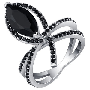 Unique Cross Stone Wedding Ring for Women