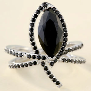 Unique Cross Stone Wedding Ring for Women