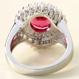 Fire Red Oval Red Birthstone CZ Stone Ring Size 6-10