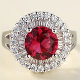 Fire Red Oval Red Birthstone CZ Stone Ring Size 6-10