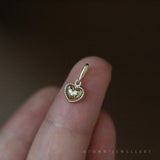 Sterling Silver Heart Necklace Pendant 14K Plated