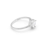 Sterling Silver Ring Clear Zircon Stone Wedding Engagement Gift