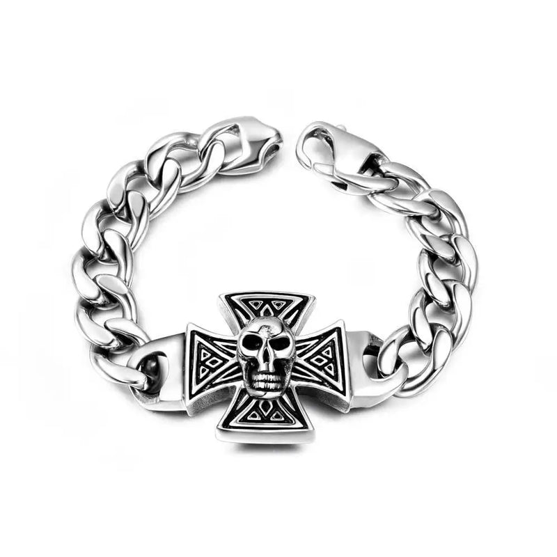 Skull Titanium Steel Bracelet Ghost Dragon Punk