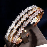 Adjustable Geometric Crystal Tennis Bracelet For Women