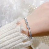 Adjustable Geometric Crystal Tennis Bracelet For Women