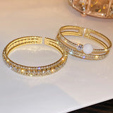 Exaggerated Rhinestone Cuff Bangle for Women