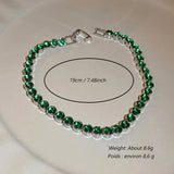 Green Zircon Bracelet & Bangles for Women Crystal CZ Tennis Bracelets