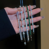 Green Zircon Bracelet & Bangles for Women Crystal CZ Tennis Bracelets