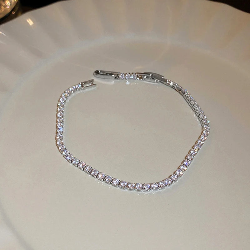Green Zircon Bracelet & Bangles for Women Crystal CZ Tennis Bracelets