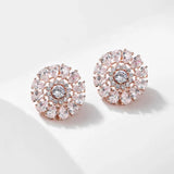 Geometric Round Pearl Stud Earrings For Women