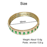 Geometric Zircon Bracelet Bangles Pink Green Crystal Cuff for Women