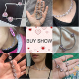 Pink Heart Zircon Choker Necklace Crystal Wedding Party Chain Jewelry
