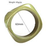 Exaggerated Pattern Acrylic Bangle Bracelet Wide Heavy Wrist Jewelry