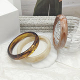 Brown Acrylic Resin Bangle Bracelet for Women Girls