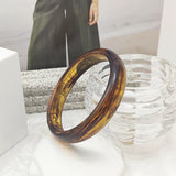 Brown Acrylic Resin Bangle Bracelet for Women Girls