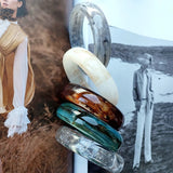 Acrylic Pattern Lucite Wide Bangle Bracelet Summer Jewelry