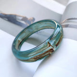 Acrylic Pattern Lucite Wide Bangle Bracelet Summer Jewelry