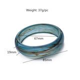 Acrylic Pattern Lucite Wide Bangle Bracelet Summer Jewelry