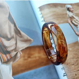 Acrylic Pattern Lucite Wide Bangle Bracelet Summer Jewelry