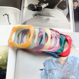 Waterproof Lucite Resin Bangle Bracelet Women's Jewelry