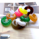 Colorful Acrylic Earrings Marble Pattern Small Hoops Green Yellow Red Pink
