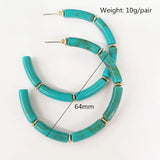 Multicolor Large Korea Earrings for Women Brown Earrings Party Jewelry