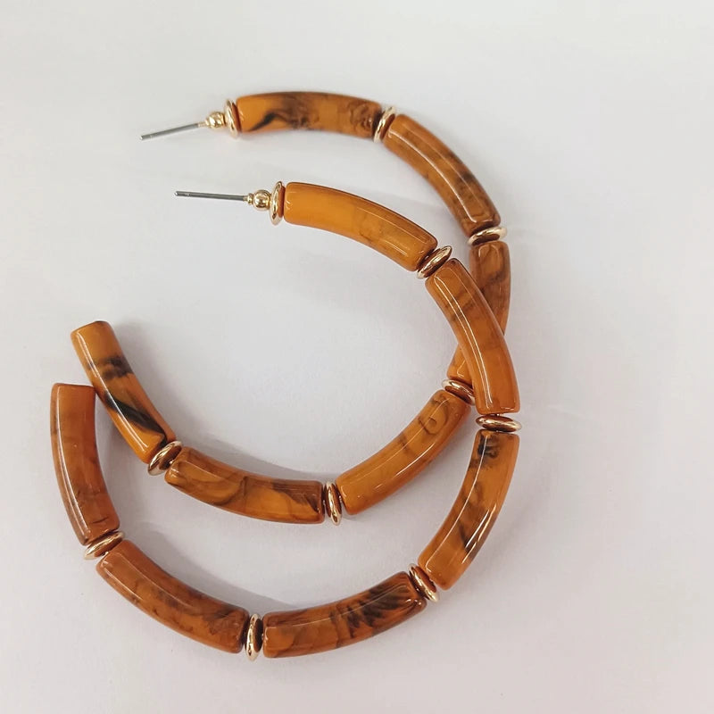 Multicolor Large Korea Earrings for Women Brown Earrings Party Jewelry