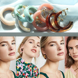 Classic Multicolor Acrylic Ear Clips for Women