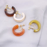 Classic Multicolor Acrylic Ear Clips for Women