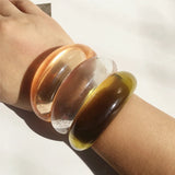 Japanese Korean Small Acrylic Bangle Chunky Bracelet