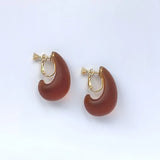 Teardrop Acrylic Clip-On Earrings Retro Style
