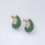 Teardrop Acrylic Clip-On Earrings Retro Style
