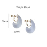 Teardrop Acrylic Clip-On Earrings Retro Style