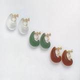 Teardrop Acrylic Clip-On Earrings Retro Style