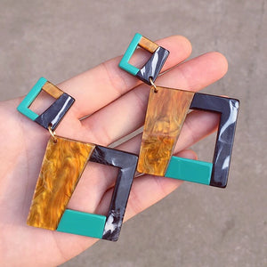 Exaggerated Acrylic Stitching Earrings for Women - Party Dangle Earrings