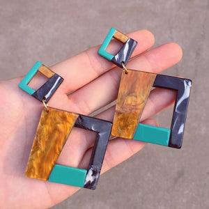 Exaggerated Acrylic Stitching Earrings for Women - Party Dangle Earrings