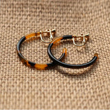 Tortoise Leopard Round Clip Earrings Geometry Triangular Acetic Acid E0111