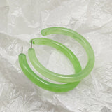 Acrylic Hoop Earrings Geometric Half Circle Jewelry