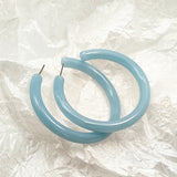 Acrylic Hoop Earrings Geometric Half Circle Jewelry