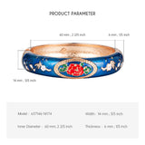 Enameled Rose Wide Cuff Bangles for Women