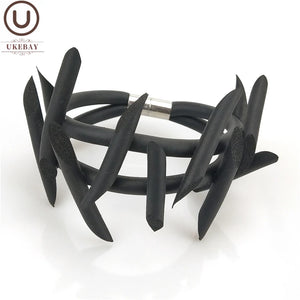 Rubber Bracelets Elastic Charm Bracelet Punk Gothic Bangles