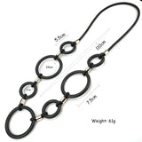 Rubber Jewelry Women Long Pendant Necklace Punk Style Clothes Accessories